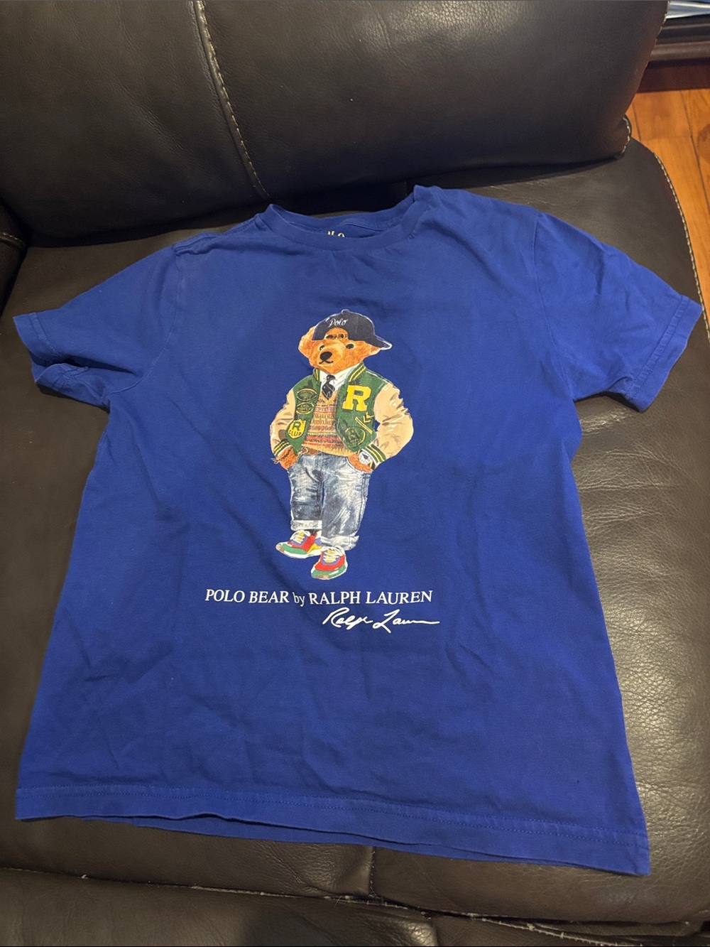Ralph Lauren Royal Blue Polo Bear Graphic Tee